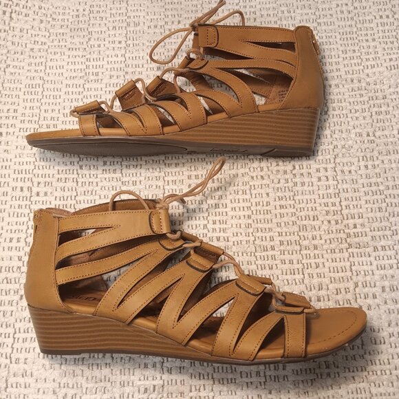 Brash women's lace up ankle high gladiator sandals low wedge heel sz 12 - Picture 5 of 13
